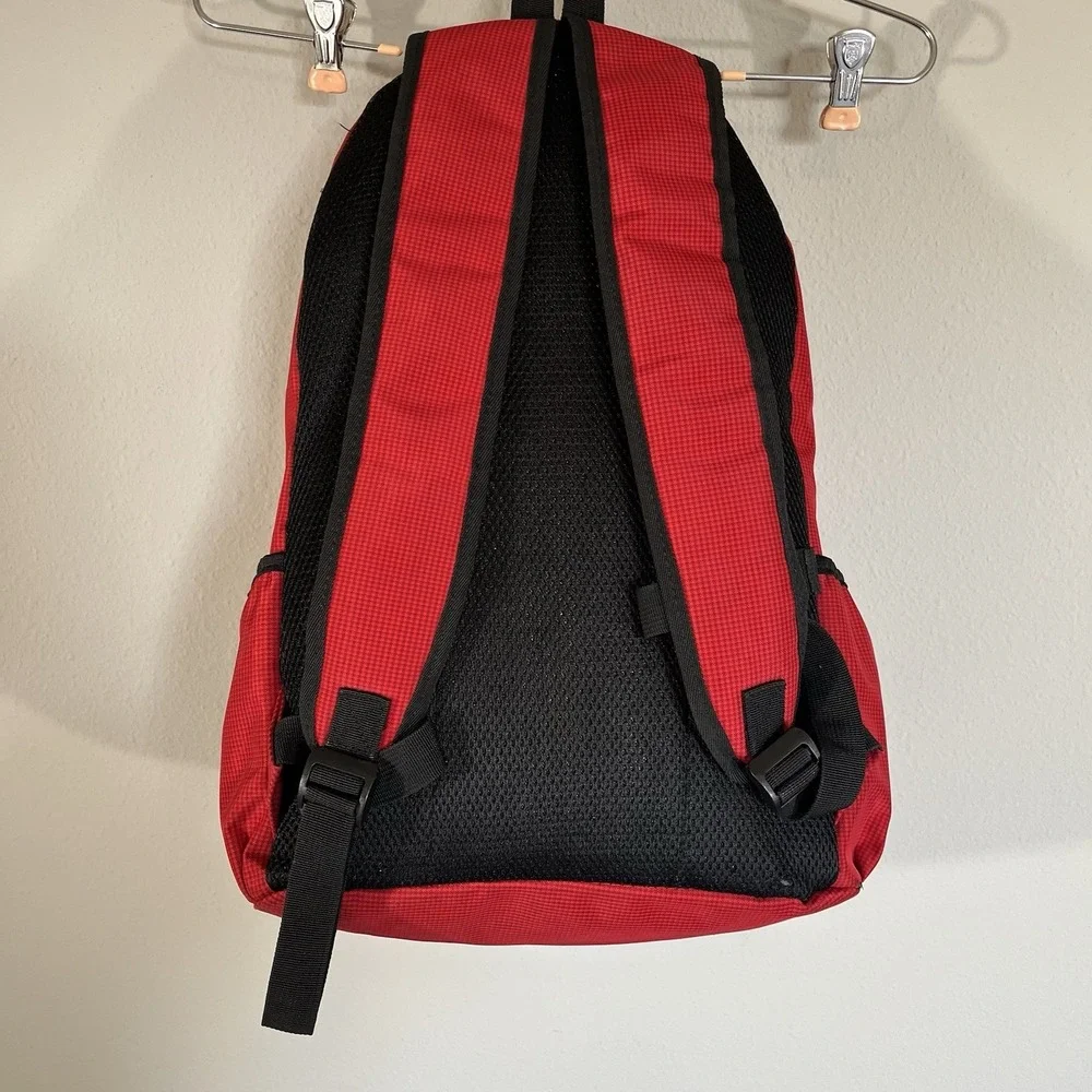 Leftfield Korean Streetwear Red Canvas Backpack Laptop Bag Pockets School Uni